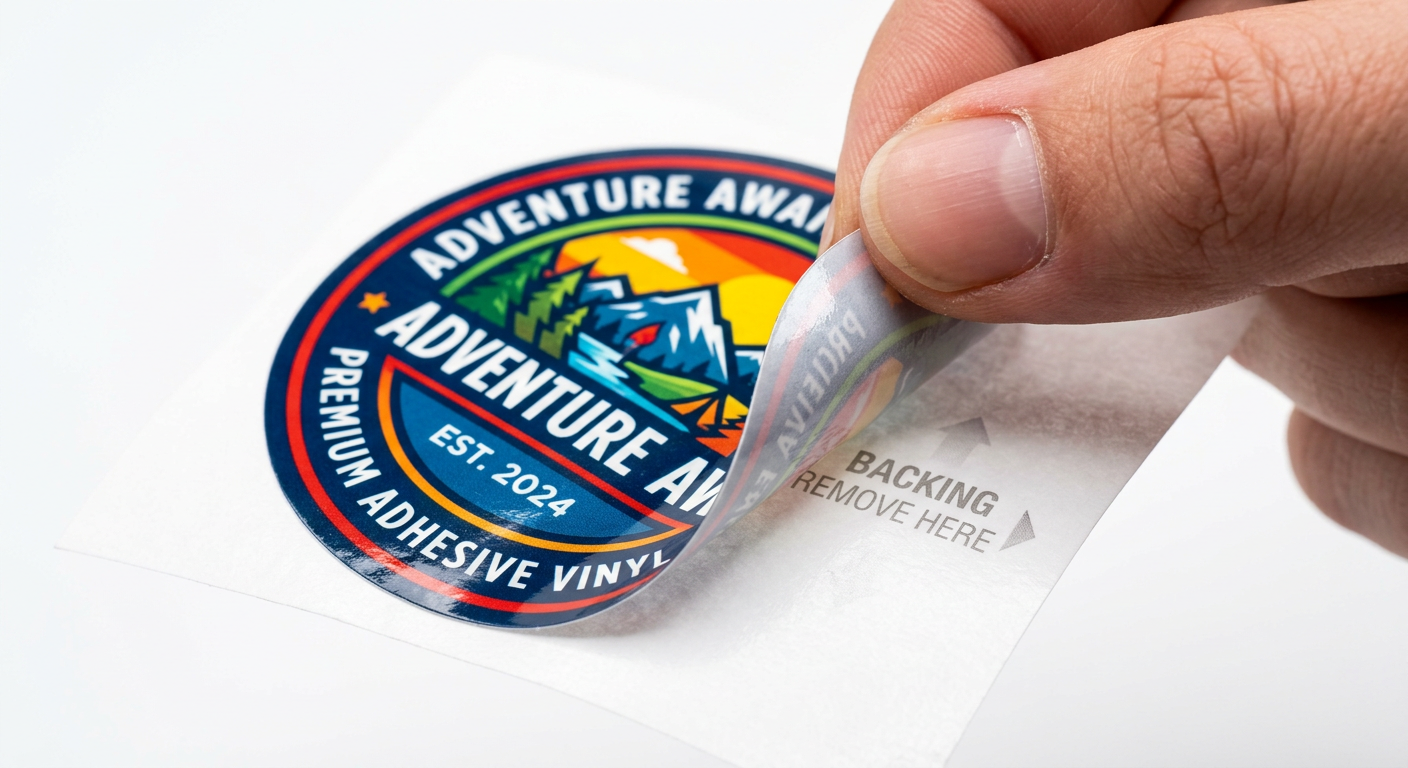 250 custom labels paper stock example