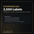 Roll labels ready for production (label bundle example)