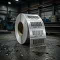 Matte Silver Polyester Asset Tags on Roll - Industrial Grade BS5609